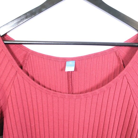 Old Navy Women’s XL Red Ribbed Long Sleeve Sweater Dress Cozy Knit - Picture 4 of 11